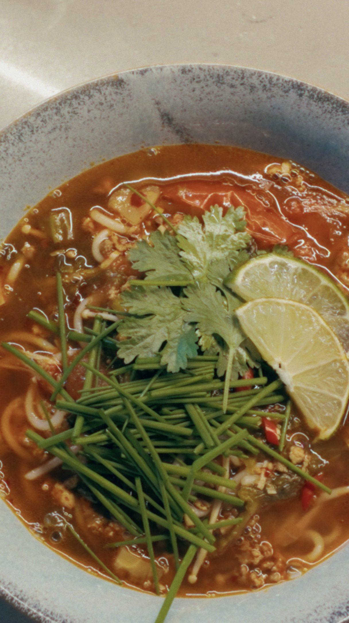 Sour & Spicy Rice Noodle Soup